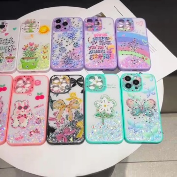 "Colorful & Durable Phone Case with Glitter Eyes - Strong Protection & Decoration"
