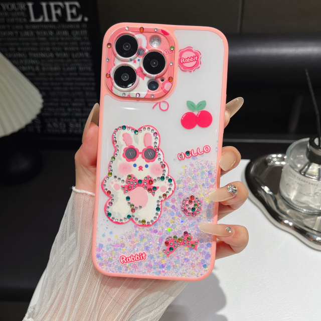 "Colorful & Durable Phone Case with Glitter Eyes - Strong Protection & Decoration"