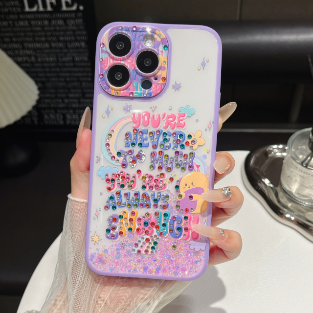 "Colorful & Durable Phone Case with Glitter Eyes - Strong Protection & Decoration"