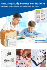 Portable Mini Printer for Kids: Wireless, Handheld, Student-Friendly, Home & School Use