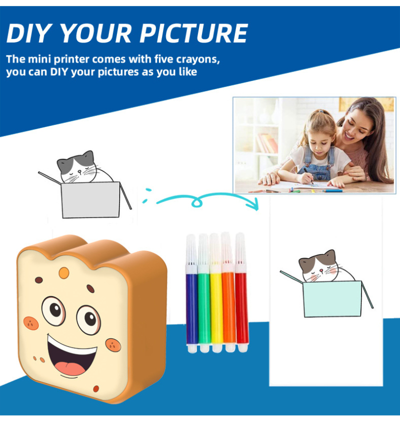 Portable Mini Printer for Kids: Wireless, Handheld, Student-Friendly, Home & School Use