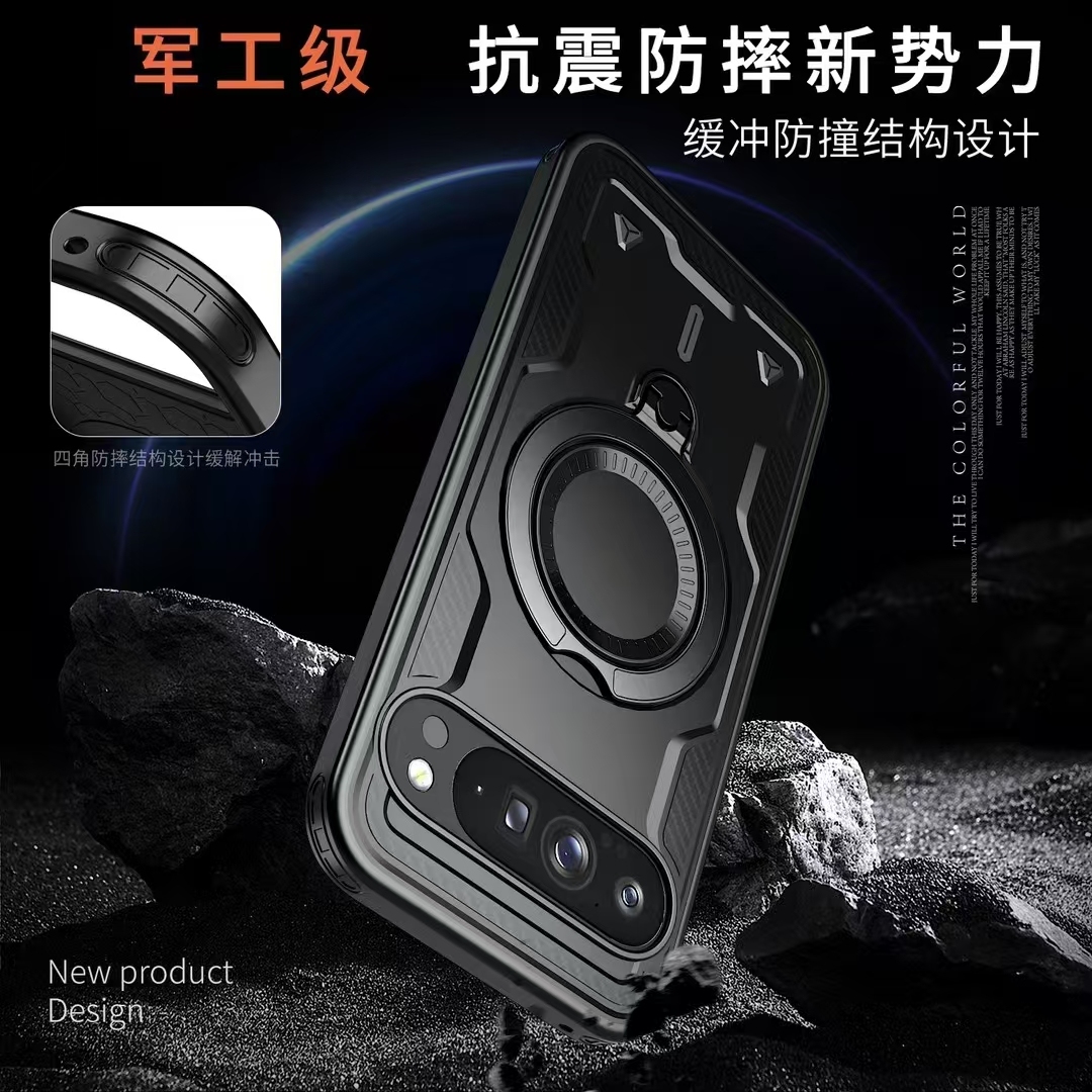Durable Magsafe Phone Case with Rotating Stand & Shockproof Design