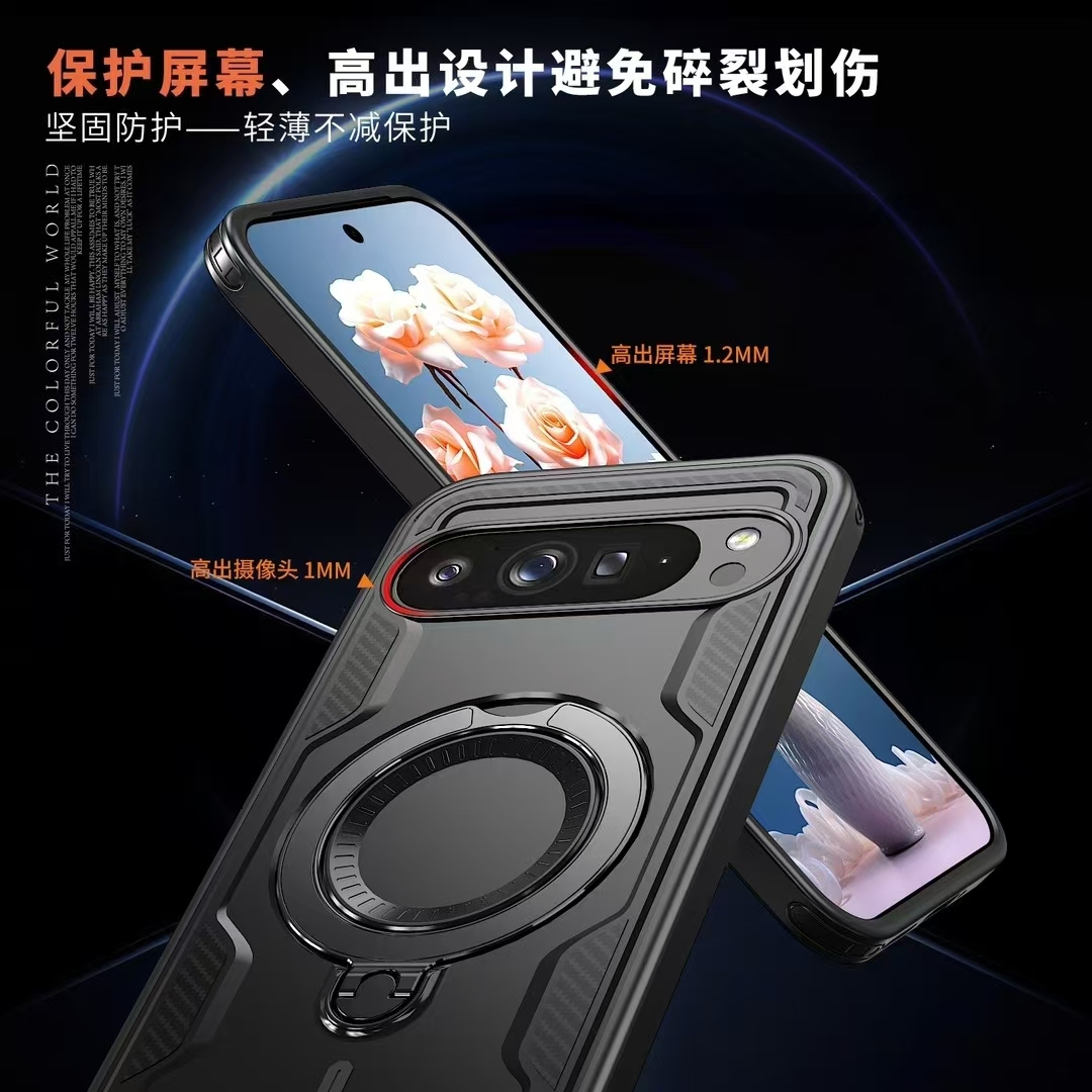 Durable Magsafe Phone Case with Rotating Stand & Shockproof Design