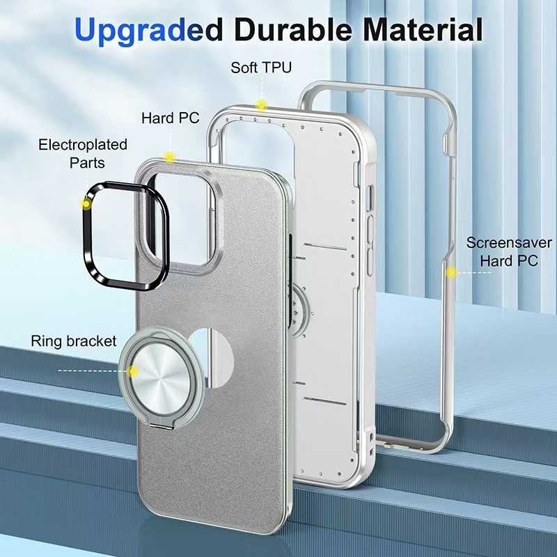 Durable 3-Proof Phone Case Rugged with Sandblasted Back & Hidden Stand