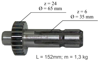 ХВОСТОВИК ВОМ
 МТЗ-80 
 зуб. 6-ти шлицевой
 PTO shaft end MTZ-80 rid. 6-splined
