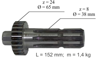 ХВОСТОВИК ВОМ
 МТЗ-80
 зуб. 8-ми шлицевой
 PTO shaft end MTZ-80 rid. 8-splined