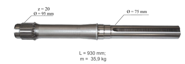 ПОЛУОСЬ ДИФФЕРЕНЦИАЛА 
ЗАДНЕГО МОСТА МТЗ-80
 Semiaxle of rear axle differential MTZ-80
