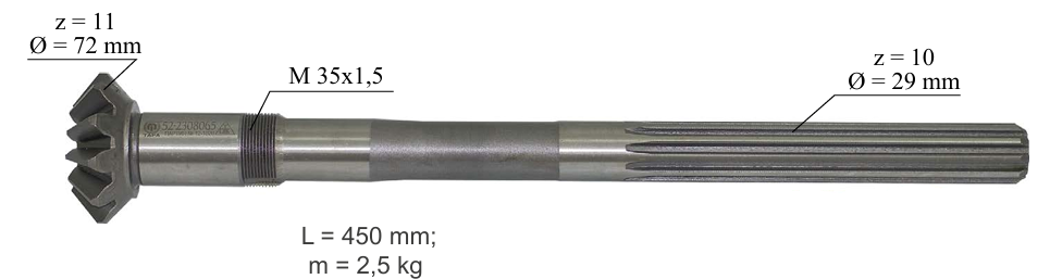 ПОЛУОСЬ ПЕРЕДНЕГО МОСТА
 МТЗ-82 
Front axle semiaxle MTZ-82