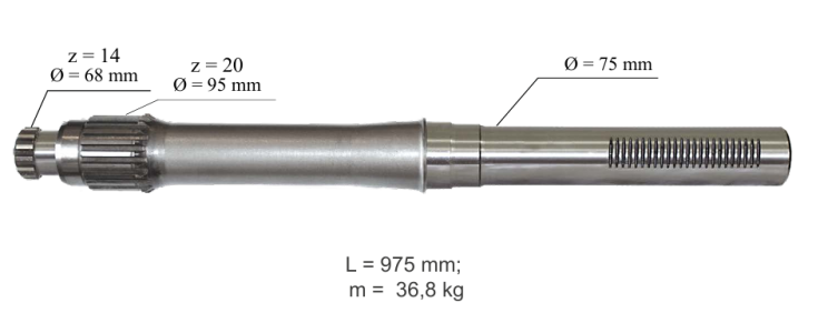 ПОЛУОСЬ ДИФФЕРЕНЦИАЛА 
ЗАДНЕГО МОСТА МТЗ-80
 Semiaxle of rear axle differential MTZ-80
