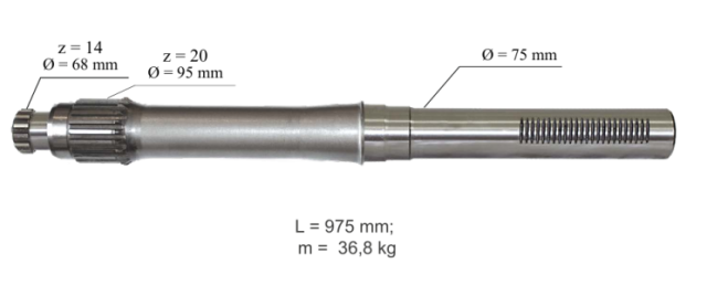 ПОЛУОСЬ ДИФФЕРЕНЦИАЛА 
ЗАДНЕГО МОСТА МТЗ-80
 Semiaxle of rear axle differential MTZ-80
