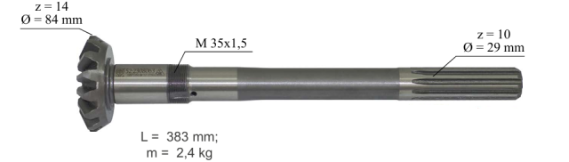 ВАЛ ПЕРЕДНЕГО МОСТА
 МТЗ-82
Front axle shaft MTZ-82