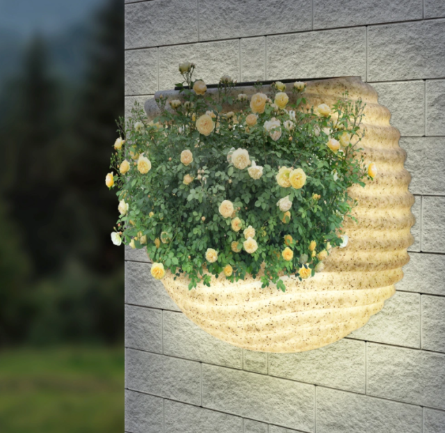 Solar Flower Pot Wall Sconces,