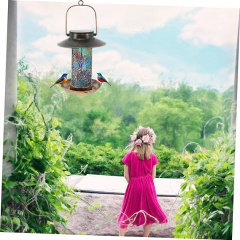 Mosic Glass Bird Feeder With Solar Light