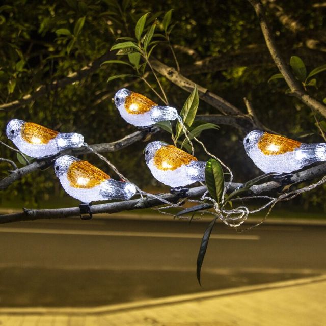5pcs Solar Robin Lights