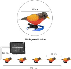 5pcs Solar Robin Lights