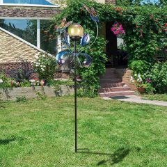 Crackle Glass Globe Butterfly Solar Light