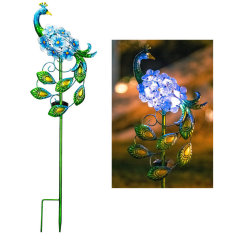 Metal Peacock Solar Stake Light