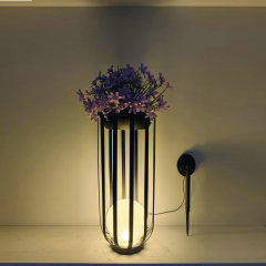Solar Floor Lamp with Flower Pot