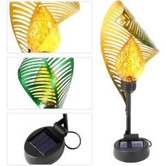 Hollow-out Leaf Design Solar Stake Light