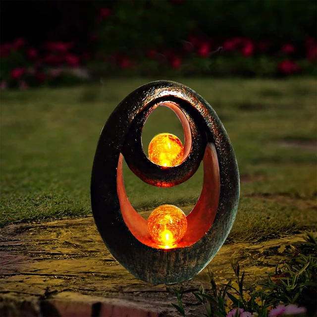 Double Flaming Solar Statue