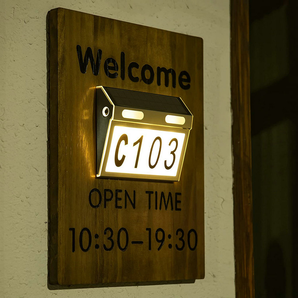 Solar House Number Sign Light