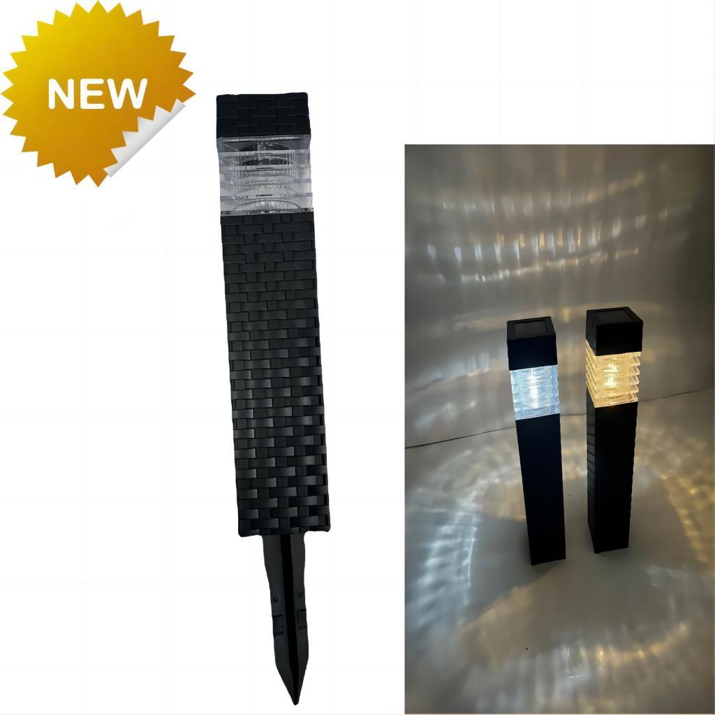 Set of 2 Rattan Design Solar Stake Light