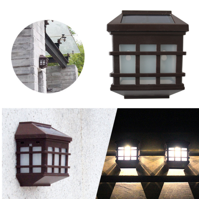 Pack of 2 Lantern-Style Solar Fence Light