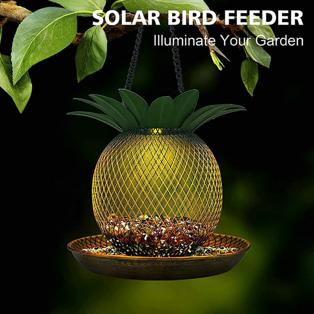 Vintage Pineapple Solar Bird Feeder
