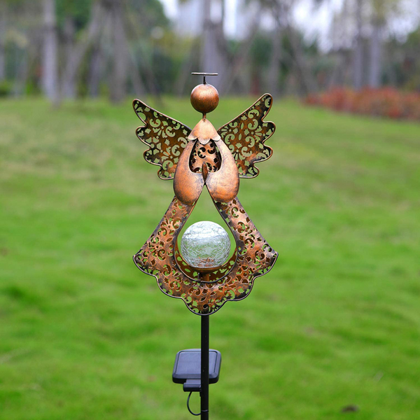 Metal Solar Angel Light