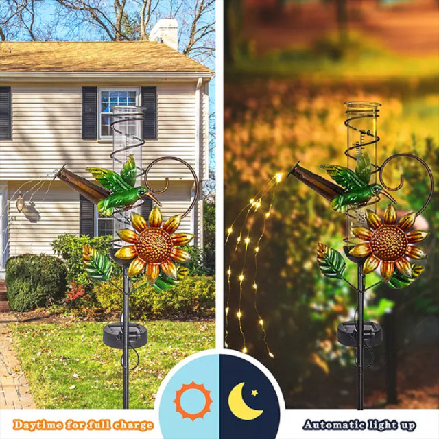 Solar Sunflower Rain Gauge