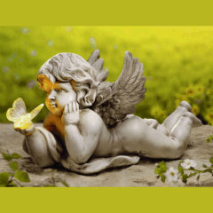 Solar Angel with Butterfly Light