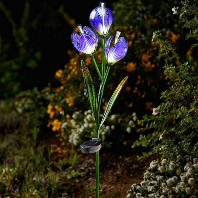 Glass Flower Solar Powered Light