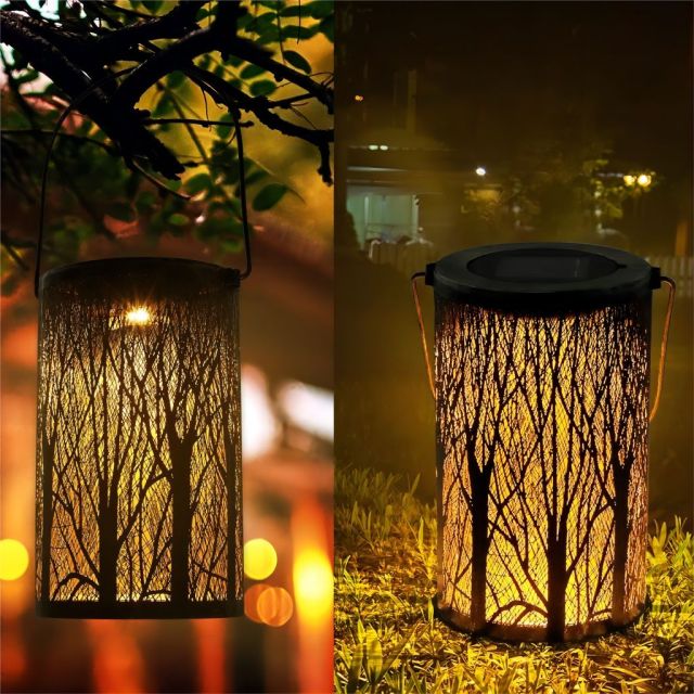 Tree Pattern Solar Hanging Lantern