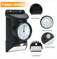 Solar Sensor Wall Light WIth Thermometer