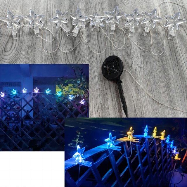 10LED Star Solar Clip String Light