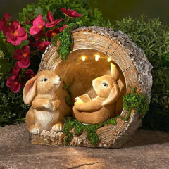 Solar Bunny Statue Light