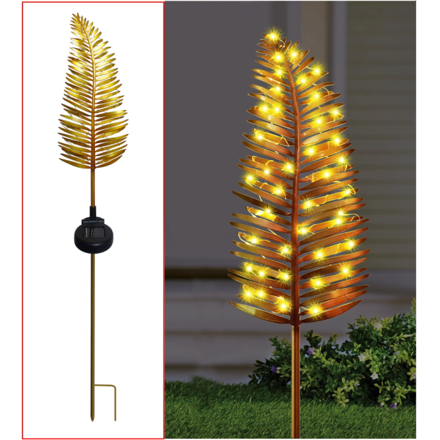 48LED Metal Leaf Solar Stake Light