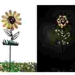 Solar Metal Flower Stake Light