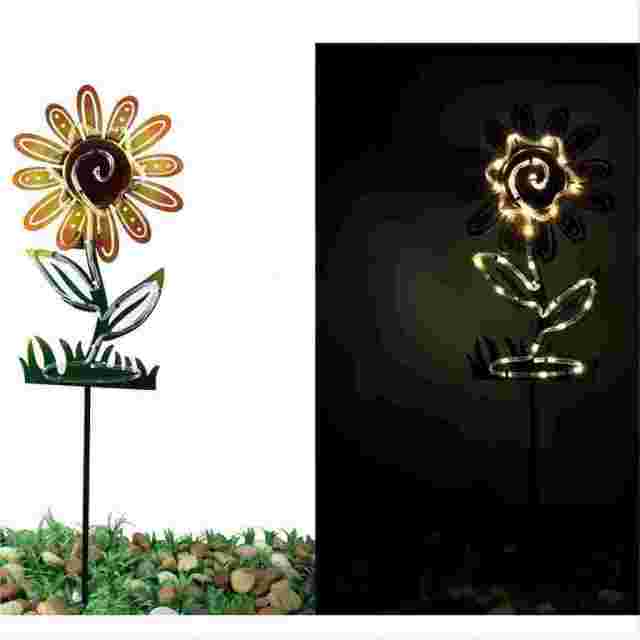 Solar Metal Flower Stake Light