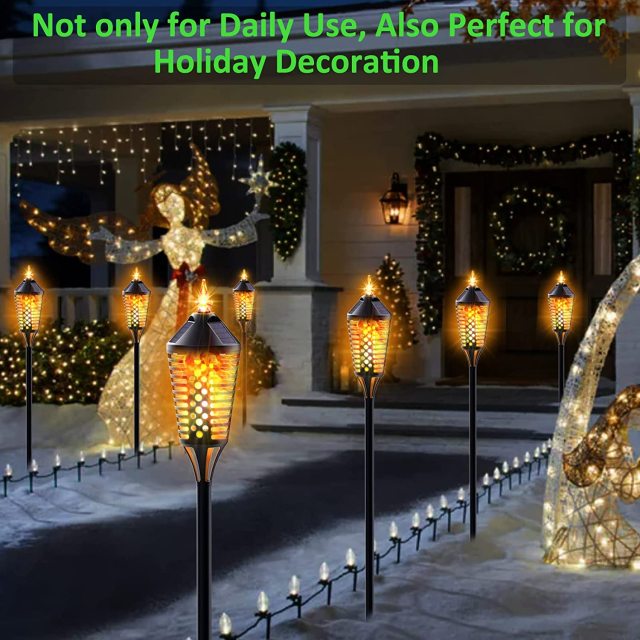 Flickering Dancing Flame Solar Pathway Light