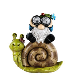 Snail Dwarf Sculpture Solar Light