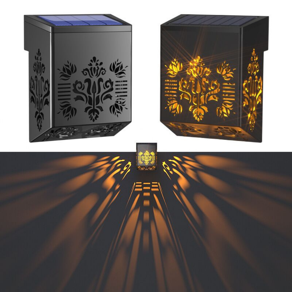 Set of 2 Garden Projected Solar Deck Light