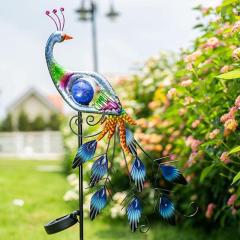 Metal Peacock Solar Stake Light