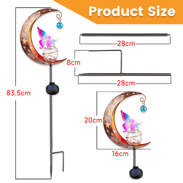 Moon Fairy Wind Chimes Hanging Solar Light