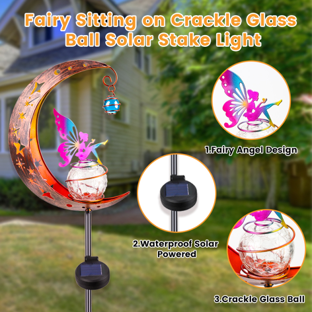 Moon Fairy Wind Chimes Hanging Solar Light