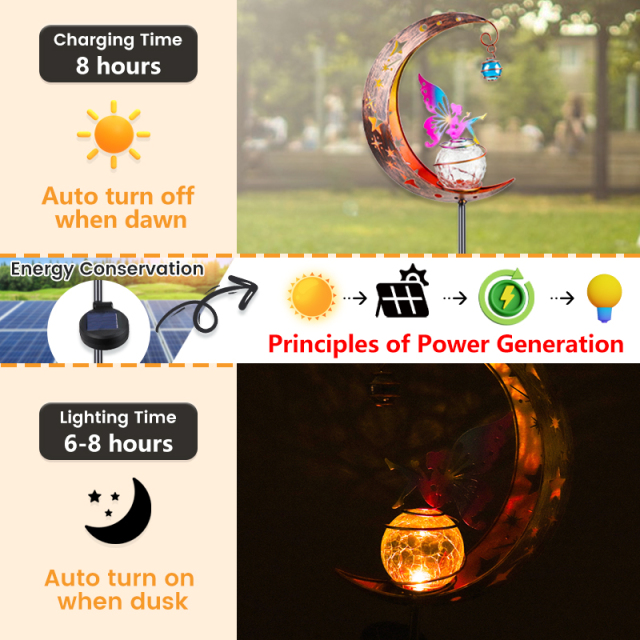 Moon Fairy Wind Chimes Hanging Solar Light