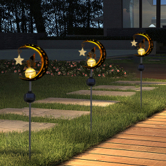 Fairy Sitting on Crackle Glass Ball Solar Stake Light