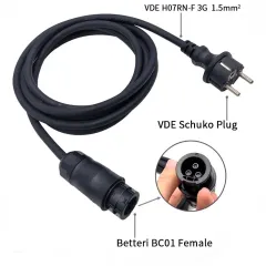 ETS Customization AX-1599-03 Betteri BC01 Micro Solar Smart Inverter Female Schuko Cable