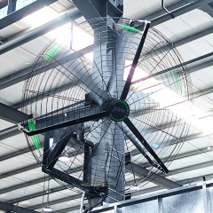 GP Series HVLS wall-mounted fan sizes are 1.5m & 5FT