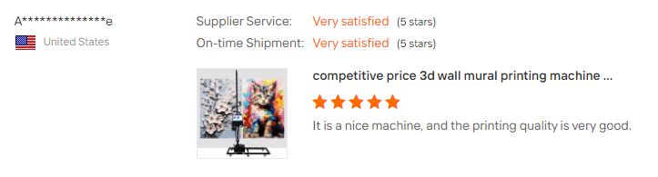 US customer cheap price 3D wall mural printer good print quality